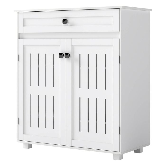 Levede 4-Tier Wooden Storage Cabinet Organizer with 1 Drawer & 2 Doors