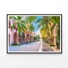 Palm Trees in Streets  Print 100% Australian Made 120x90cm  (Poster)