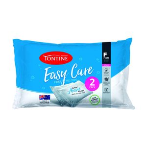 2pc Tontine Easy Care Firm Sleeping Comfort Support Bed Soft Pillow White
