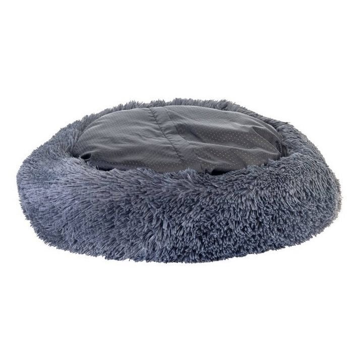 Vigar Pets Club Round Non-Slip Cat/Dog Pet Bed Grey 60cm