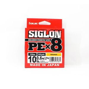 Sunline Siglon PE x8 Orange Colour 150m Braid Fishing Line 10lb