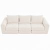 Ufurniture 235cm 3 Seater Sofa Corduroy Modular Compressed Large Couch Recliner No Assembly Beige