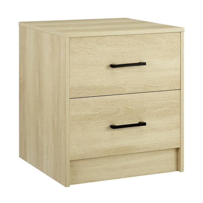 Griffin Bedside Unit Side Table 2 Drawers Oak