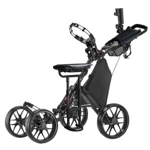 CaddyTek CaddyCruiser ONE Pro 4-Wheel Golf Buggy with Seat - Black