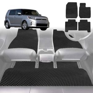 6D Diamond Car Floor Mats for Toyota Rukus 2010-2015-Full Set-Black-Outback GT