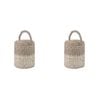 2PK Ladelle Hanoi Woven Seagrass Cylinder Floor Door Bumper/Stopper Cream