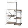 Artiss 4-tier Kitchen Rack With Pull Out Basket 6 Hooks Microwave Storage Shelf 90cm X 134cm