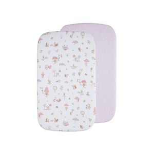 Living Textiles 2 Pack Organic Bassinet Fitted Sheet - Whimsical Wonderland