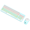 Wireless Keybaord Optical Mouse Combo Nano USB - Cyan