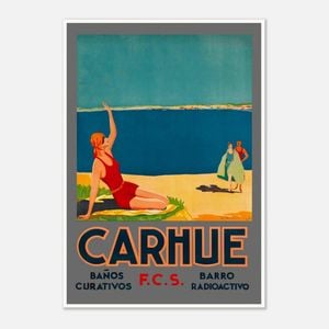 Galrie Carhué Argentina Vintage Travel Poster Stunning Seaside Town Art Print Home Décor, Poster Only, A2 42x 60cm (16 x 24inch)