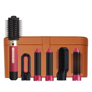 Catzon 6in1 Air Styler Hairdryer Brush Set for All Hair Types-Red