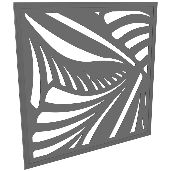 ProtectorAl 300-940w x 300-940h Light Charcoal Jungle Framed Composite Decorative Panel