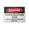 Brutus 600 x 450mm Danger Construction Site Unauthorised Persons Keep Out Plastic Sign