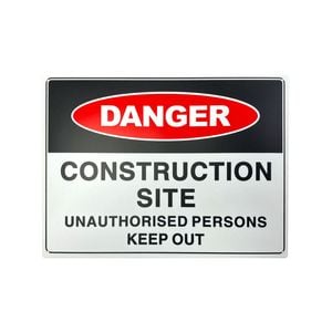 Brutus 600 x 450mm Danger Construction Site Unauthorised Persons Keep Out Plastic Sign