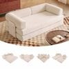 Advwin 5 in 1 Folding 2 Seater Sofa Bed Corduroy Convertible Floor Lounge Fold Out Sleeper Couch Beige