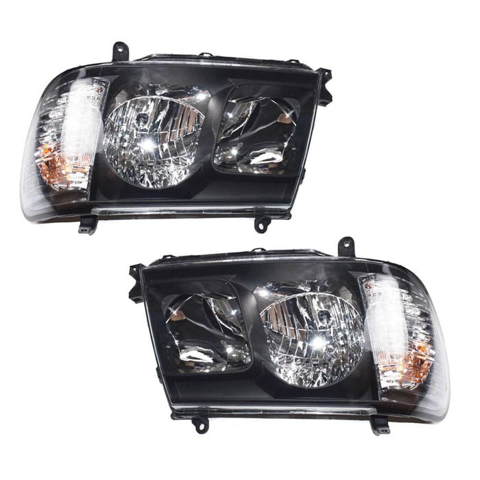 Pair Angel Eyes Head Lights Fit For Toyota Landcruiser 100 Series 2005-2007
