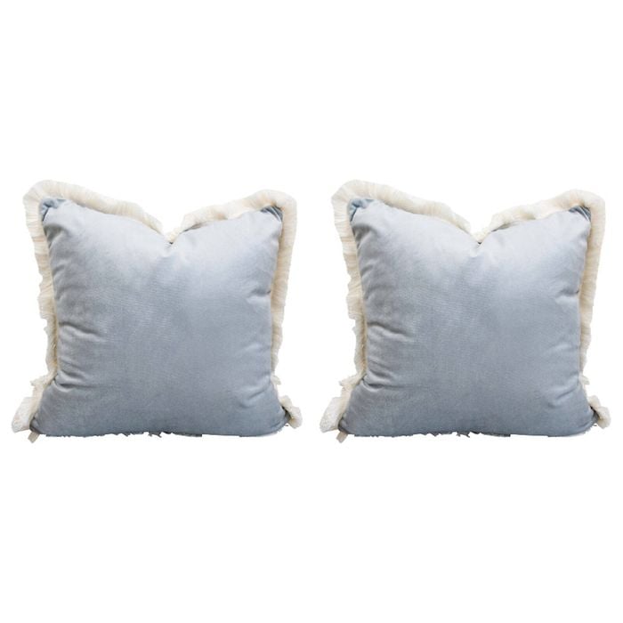 2PK LVD Cushion Velvet Cornflower Home/Lounge Decor 45cm Square
