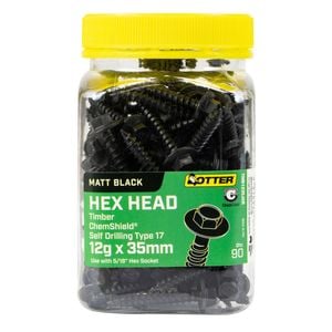 Otter 12g x 35mm Timber Hex Head ChemShield Screws - 90 Pack