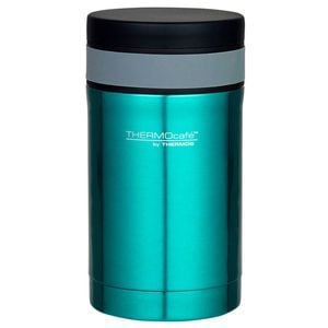 Thermo Cafe Vacuum Insulated Food Jar With Spoon - Teal 500ml Thermos