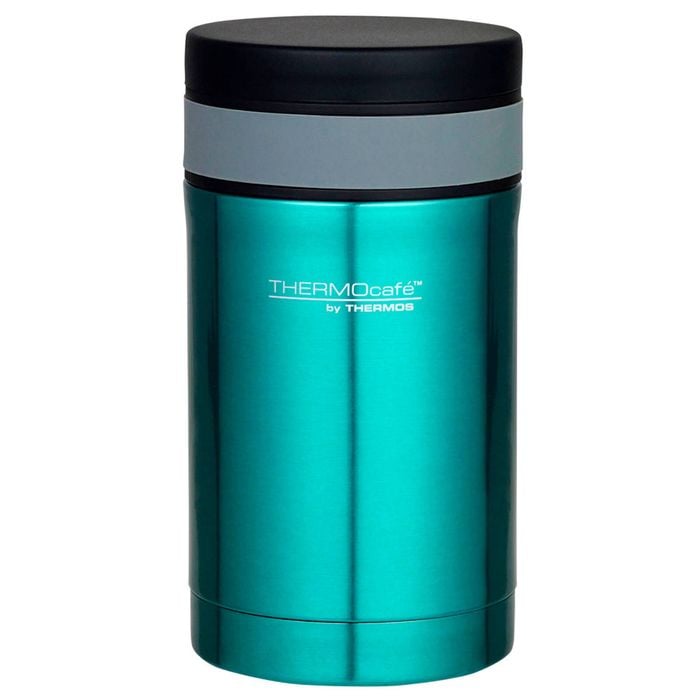 Thermo Cafe Vacuum Insulated Food Jar With Spoon - Teal 500ml Thermos