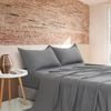 CleverPolly Vintage Washed Microfibre Sheet Set - Grey - Queen