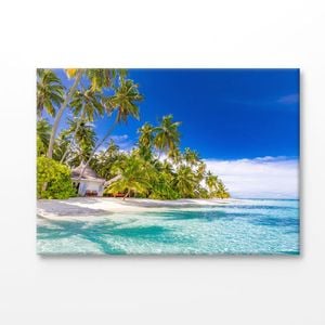 Sea Villa Palms on The Island Print 100% Australian Made 90x60cm (Stretched Canvas)