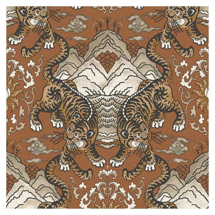 Holden Decor Tora Burnt Orange Wallpaper