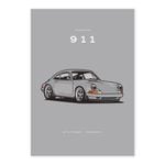 Porsche 911 - Grey A1 Poster Print
