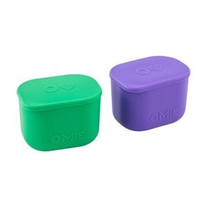2pc Omie Omiebox Up Silicone Dip Leakproof Containers Set Purple/green 220ml
