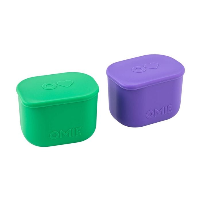2pc Omie Omiebox Up Silicone Dip Leakproof Containers Set Purple/green 220ml