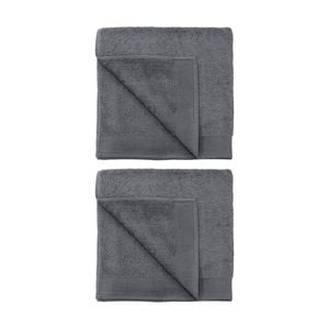 2PK Bambury Elvire 600gsm Soft Absorbent Cotton Bath Towel 68x137cm Grey