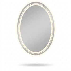 P&p Silver Oval Led Bathroom Mirror Front Backlit Anti Fog Touch Control