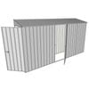 Build-a-Shed 0.8 x 3.7 x 2m Hinged Door Tunnel Shed With Single Hinged Side Door - Zinc