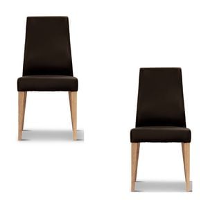 Rosemallow 2pc Set Pu Leather Dining Chair Black