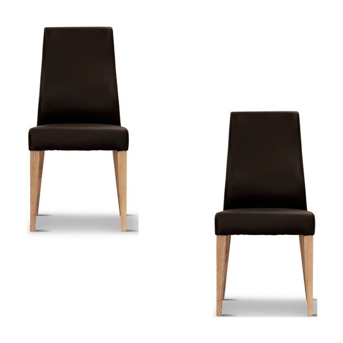 Rosemallow 2pc Set Pu Leather Dining Chair Black