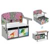 Costway Kids Convertible Table Set Children Table & Chair Set w/Drawer Grey