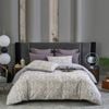 CottonMore 100% Cotton Cut Flower Craft Floral Patchwork Grey Quilt Doona Duvet Cover Set - Double