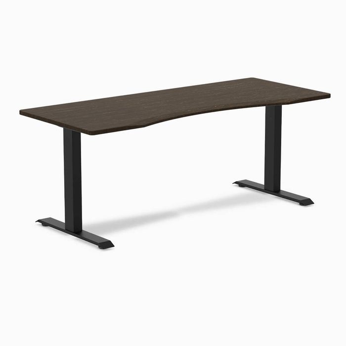 Desky Fixed Height Ergo Edge Office Desk Matte Black Frame 180cm