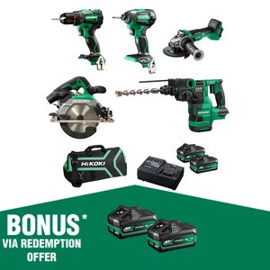 HiKOKI 18V 5 Piece Brushless Combo Kit KC18D5P2(HRZ)