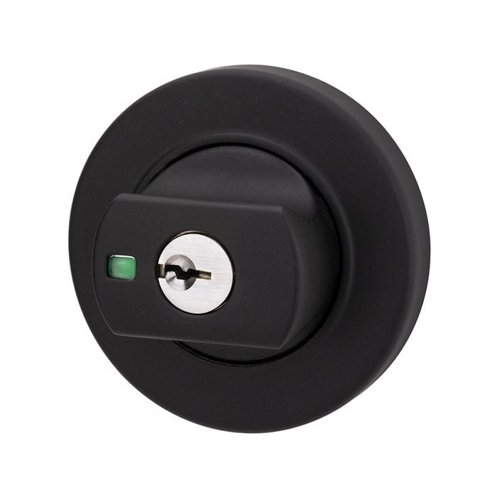 Lockwood Matt Black Paradigm 005 Round Rose Double Cylinder Deadbolt