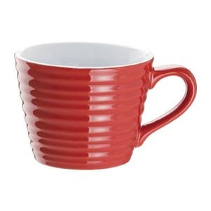 Olympia Cafe Mug Red Ripple 230ml 6 Pack Ceramic Coffee Tea Drinkware Tableware