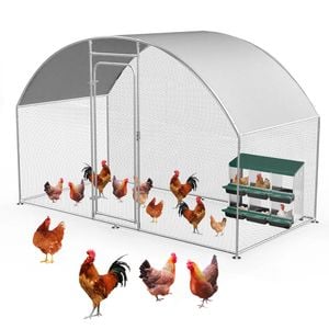 Advwin Large Dome Walk-in Chicken Coop with 6-Hole Nesting Box for Backyard Poultry