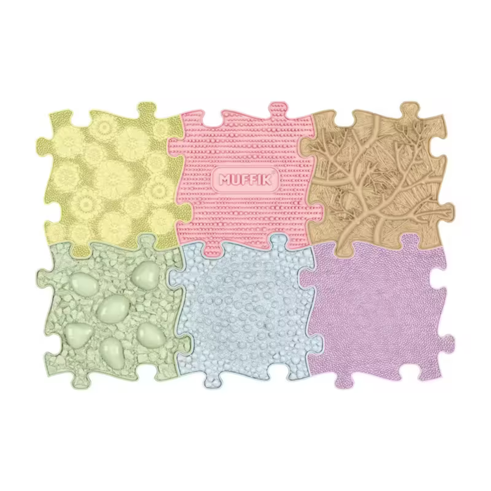 TINNITOTS - 6 Piece Set - Pastel - Muffik Toddlers  Set - Sensory Playmats