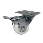 Easyroll 50mm 50kg Load Transparent Swivel Plate And Brake Castor