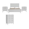 Matilda 4pc Queen Bed Suite Bedside Tallboy Frame Set White
