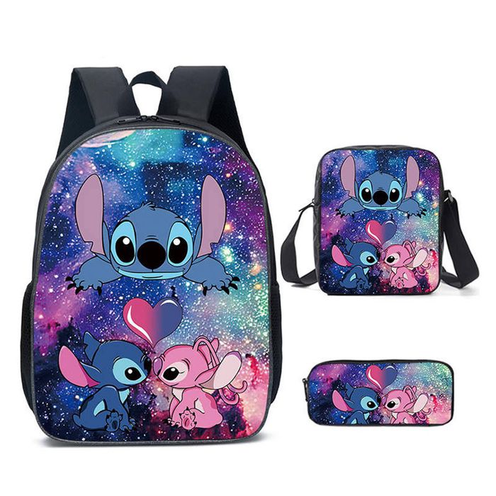 Catzon Cartoon Backpack Set With Shoulder Bag & Pencil Bag Adjustable-a