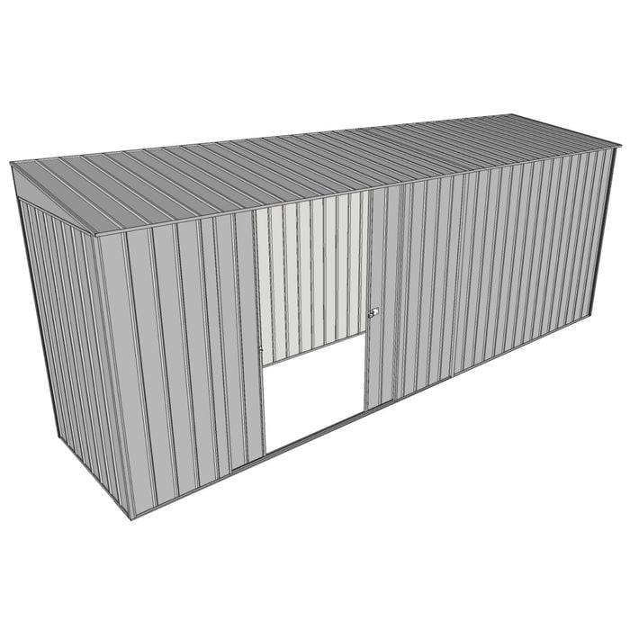 Build-A-Shed 1.2 x 5.2 x 2.0m Skillion Double Sliding Side Door Shed - Zinc