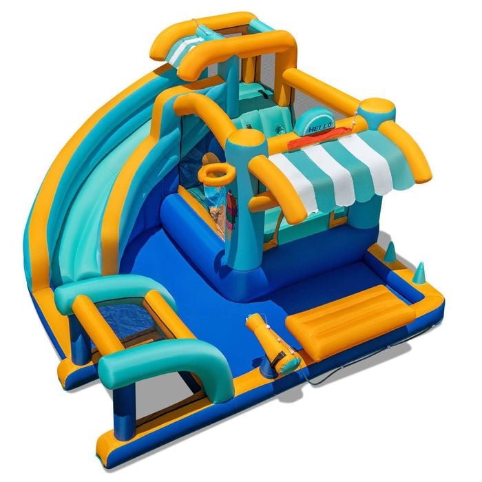 Costway Inflatable Water Slide Jumping Castle W/climbing Wall No Blower
