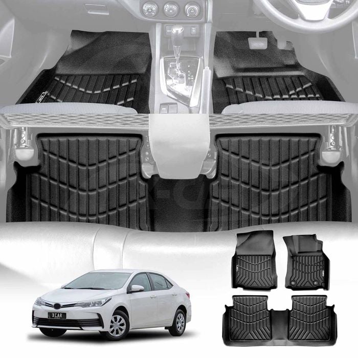 3D Floor Mats for Toyota Corolla Sedan 2013-2019 Heavy Duty All Weather Mats Carpet Liner Set