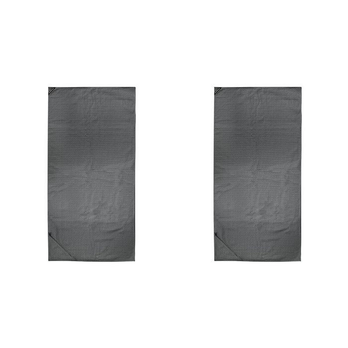 2x Bambury Matrix Workout Microfibre Gym Towel Large Charcoal 60 x 120cm Knitted